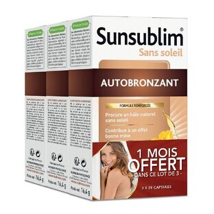 Nutreov Sunsublim Autobronzant Formule Renforcee Sans soleil 3x28 Capsules