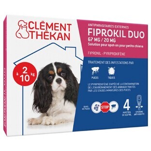 Clement-Thekan Fiprokil Duo flea and tick repellent for dogs 2-10 kg 0.67ml x4 pipettes