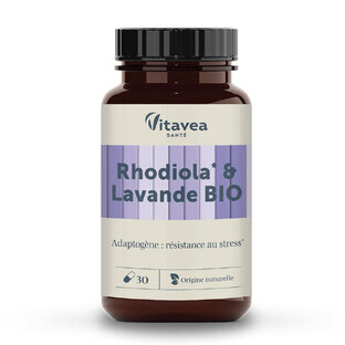 Vitavea Santé Nutri'sentiels Rezistența la stres Bio cu Rhodiola și Lavandă 30 capsule