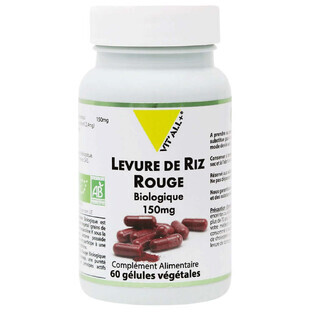 Vit'All+ Levure De Riz Rouge Bio 150mg 60 gélules