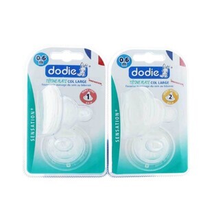 Dodie Sensation+ tettarelle piatte col grande 0-6 mesi x2