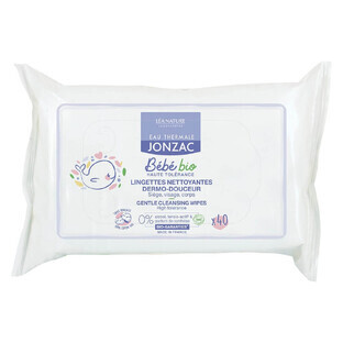 Eau thermale Jonzac Bebe Lingettes Nettoyantes Dermo Douceur Biodegradables Bio X40