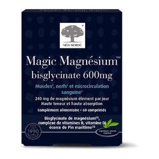 Neu Nordic Magnesium Bisglycinat Magie 60 Tabletten