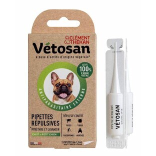 Clement-Thekan Vétosan Controllo pulci e zecche Cuccioli di piccola taglia 2 pipette 1.5ml