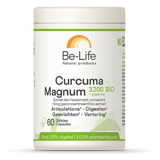 Be-Life Kurkuma Magnum + Organische Piperine 60 Gelule 3200 mg