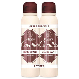 Cavaillès Deodorant Men 48H Freshness Spray 2x150ml