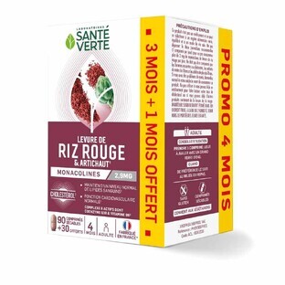 Sante Verte Rode Gist Rijst Cholesterol 90+30 Comprimés