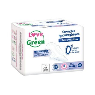Love&Green Anti-irritation Night 10 Towels