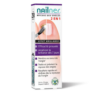 Nailner Mycose Des Ongles Pinceau Vernis 2en1 Effet Brillance 5ml