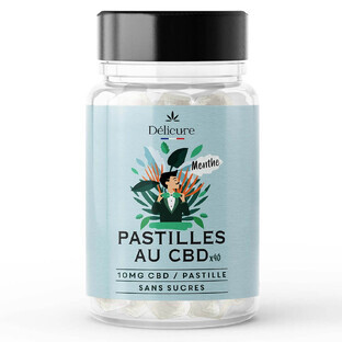Delicure CBD Lozenges 10 mg mentă fără zahăr x40 dulciuri