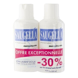 Saugella Dermoliquid Intimate Hygiene Cleanser 2x500ml