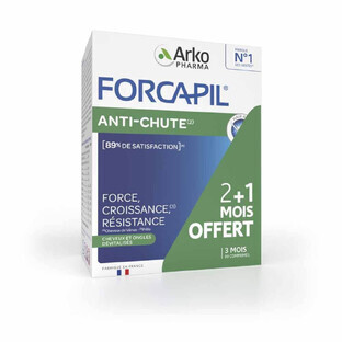 Arkopharma Forcapil Anticaduta 2 + 1 month free Cheveux et Ongles Dévitalisés 90 Tablets