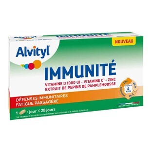 Alvityl Immunity - Vitaminas D, C, Zinc, extracto de semilla de pomelo 28 comprimidos
