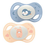 Luc Et Lea Sucettes anatomiques Nuit Extra-fines 0-6 mois x2