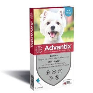 Advantix Pipettes Pour Petit Chien De 4 A X6 10kg
