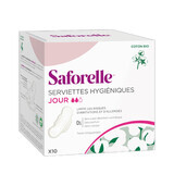 Saforelle Prosoape igienice de zi cu aripi din bumbac bio x10