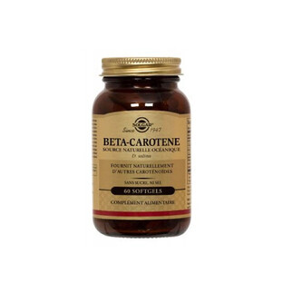 Solgar Beta-Carotin 60 Weichkapseln Carotène 7mg Solaire Beauté 60 Kapseln