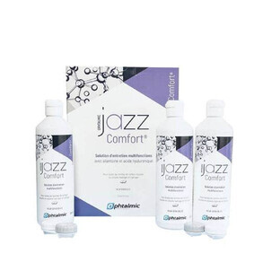 Ophtalmic Comfort Jazz Multifunktionale Pflegelösung für weiche Kontaktlinsen Empfindliche Augen 3x360ml