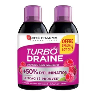 Forté Pharma TurboDraine Adelgazante y purificante drenante sabor frambuesa 2x500ml