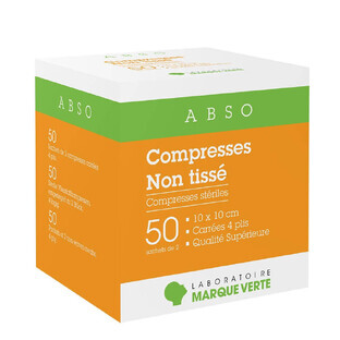 Marque Verte Abso Compresse in tessuto non tessuto 10x10cm 50 bustine da 2