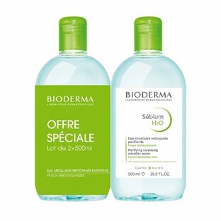 Bioderma Sebium Micellar Water H2O Kombination oder fettige Haut 2x500ml