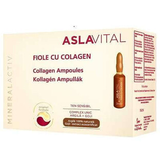 Ampoules de collagène pour peau sensible AslaVital, 10 ampoules ml, Farmec