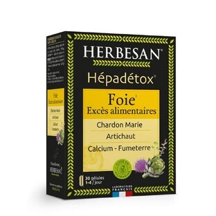 Herbesan Overtollig voedsel Hepadetox 30 capsules