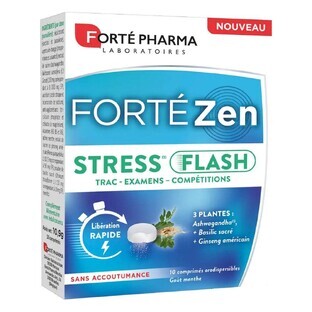 Forté Pharma Forté Zen Stress flash con ashwagandha gusto menta 10 compresse orodispersibili Forté Pharma Forté Zen Stress flash con ashwagandha gusto menta 10 compresse orodispersibili