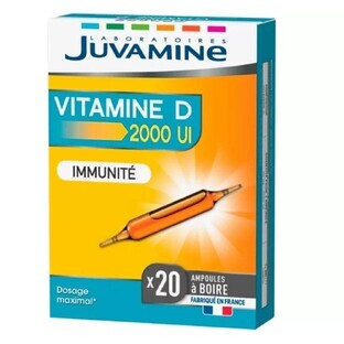 Juvamine Vitamine D 2000 UI Immunité 20 Ampoules de 10ml