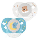 Chupete Simétrico Luc Et Lea Silicona Fosforescente 0 a 6 meses x2