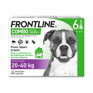 Frontline Combo Spot-on Chien L de 20-40kg 6 Pipettes de 4,02ml