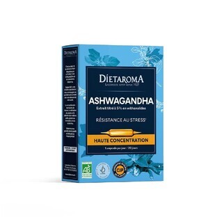 Dietaroma Ashwagandha Résistance Au Stress Haute Concentration 20 ampoules