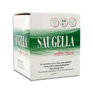 Saugella CottonTouch 14 Daagse Tampons met vleugels x14