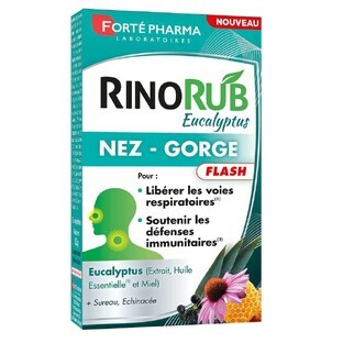 Forté Pharma RinoRub Flash nariz y garganta Eucalipto 15 comprimidos
