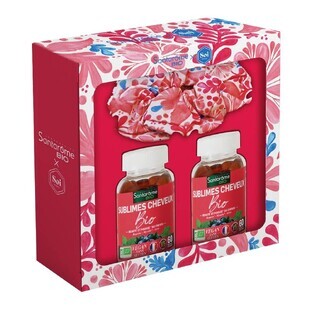 Santarome Sublime Haar Duo Set + Frambozensmaak Scrunchie 2x60 Gummies