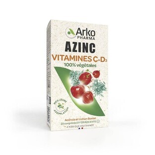 Arkopharma Azinc Vitamins D3 and C 20 effervescent tablets