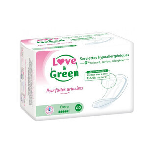 Love&Green Fuites Urinaires Extra 10 Serviettes