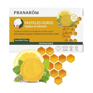 Pranarôm Aromaforce Throat Lozenges Lemon Honey x24