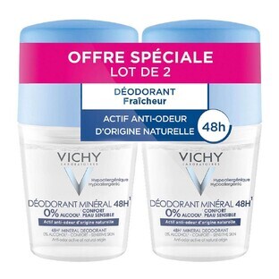 Vichy Desodorante Minéral 48h Roll-on Piel Sensible o Depilada 2x50ml