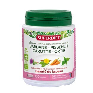 Superdiet Quatuor biologico di bardana per la bellezza della pelle 150 Geluli
