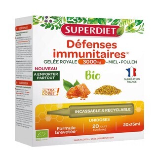 Superdiet Gelée Royale 3000mg Bio-Immunschutz 20 15 ml Monodosen
