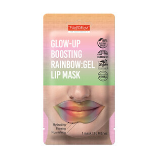 Masca gel pentru buze, Glow-Up Boosting Rainbow, 1 bucata, Purederm