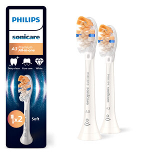 Têtes de brosse de remplacement pour la brosse sonique Philips Sonicare All-in-One, HX9092/87, 2 pièces, Philips
