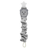 Muslin pacifier chain with star, Grey, 1 piece, BabyJem