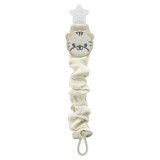 Muslin pacifier chain with star, Ecru, 1 piece, BabyJem