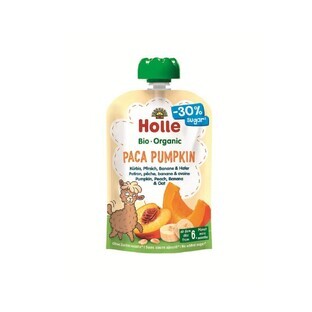 Purée de potiron avec des pêches, des bananes et de l'avoine Potiron bio Paca, 100 g, Holle