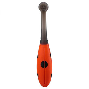 Cepillo de dientes de aprendizaje de silicona, 6 meses+, Ladybug, Mombella