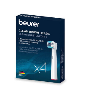 Juego de cabezales de cepillo de dientes Clean, 4 piezas, Beurer