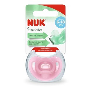 M2 silicone pacifier Sensitive, 6-18 months, Various colors, 1 pc, Nuk