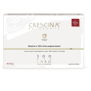 Tratamiento intensivo para el crecimiento del cabello 500 Man Crescina Re-Crecimiento, 5 ampollas, Labo